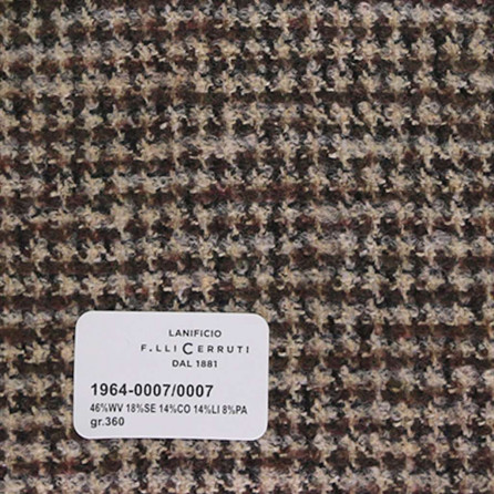 1964-0007-0007 Cerruti Lanificio - Vải Suit 100% Wool - Nâu Hoa Văn Xám